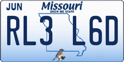 MO license plate RL3L6D