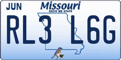 MO license plate RL3L6G