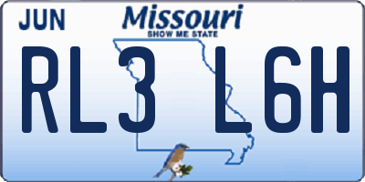 MO license plate RL3L6H