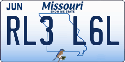 MO license plate RL3L6L