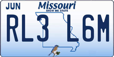MO license plate RL3L6M