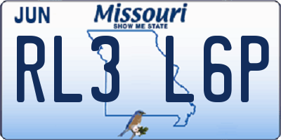 MO license plate RL3L6P