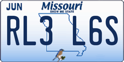MO license plate RL3L6S
