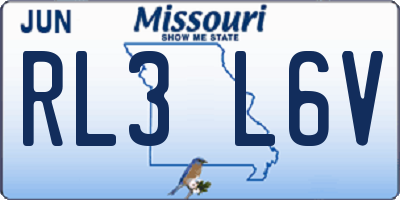 MO license plate RL3L6V