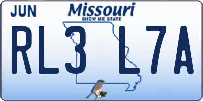 MO license plate RL3L7A