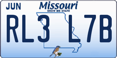 MO license plate RL3L7B