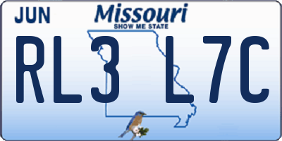 MO license plate RL3L7C