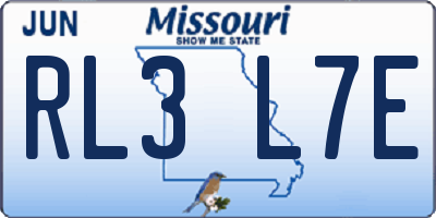 MO license plate RL3L7E