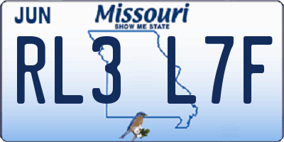 MO license plate RL3L7F