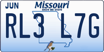 MO license plate RL3L7G
