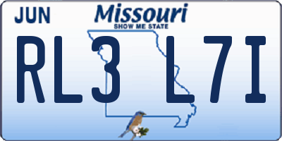 MO license plate RL3L7I