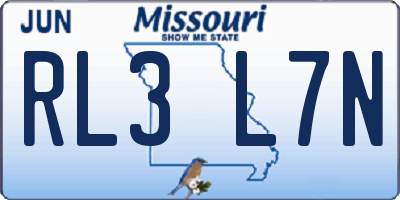 MO license plate RL3L7N