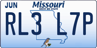MO license plate RL3L7P