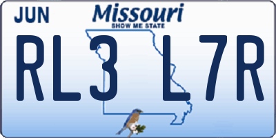 MO license plate RL3L7R