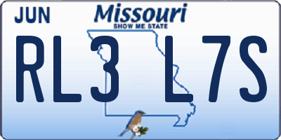 MO license plate RL3L7S