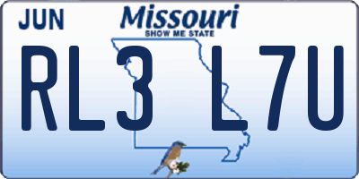 MO license plate RL3L7U