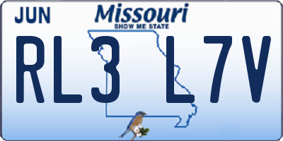 MO license plate RL3L7V
