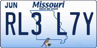 MO license plate RL3L7Y
