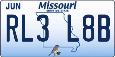 MO license plate RL3L8B