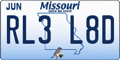 MO license plate RL3L8D