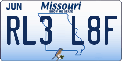 MO license plate RL3L8F