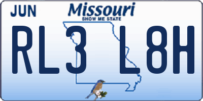 MO license plate RL3L8H
