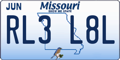 MO license plate RL3L8L