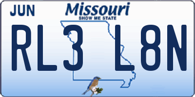 MO license plate RL3L8N