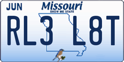 MO license plate RL3L8T