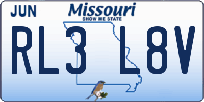 MO license plate RL3L8V
