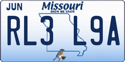 MO license plate RL3L9A