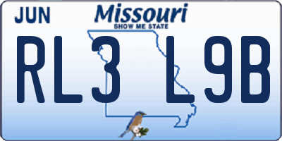 MO license plate RL3L9B
