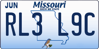 MO license plate RL3L9C