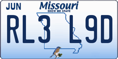 MO license plate RL3L9D