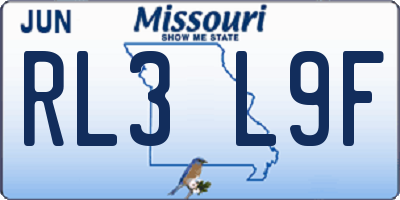 MO license plate RL3L9F