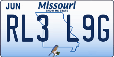 MO license plate RL3L9G