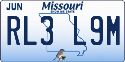 MO license plate RL3L9M