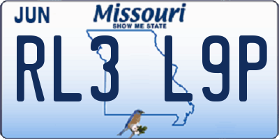 MO license plate RL3L9P