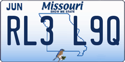MO license plate RL3L9Q