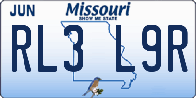 MO license plate RL3L9R