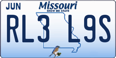 MO license plate RL3L9S