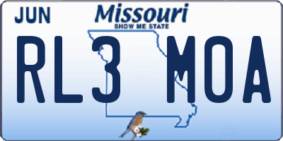 MO license plate RL3M0A