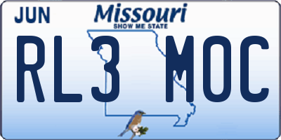 MO license plate RL3M0C