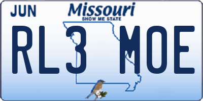 MO license plate RL3M0E