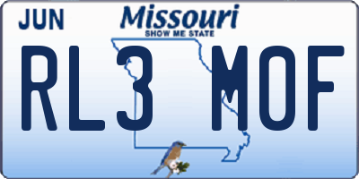 MO license plate RL3M0F