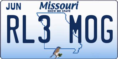 MO license plate RL3M0G