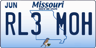 MO license plate RL3M0H