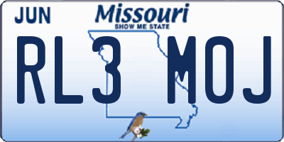 MO license plate RL3M0J