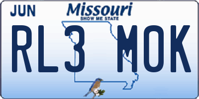 MO license plate RL3M0K