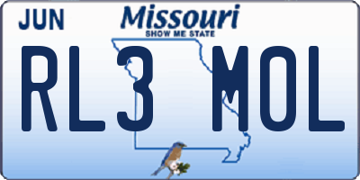 MO license plate RL3M0L